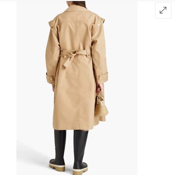 Sandro Button Gabardine Trench Coat in Beige - Picture 3 of 14